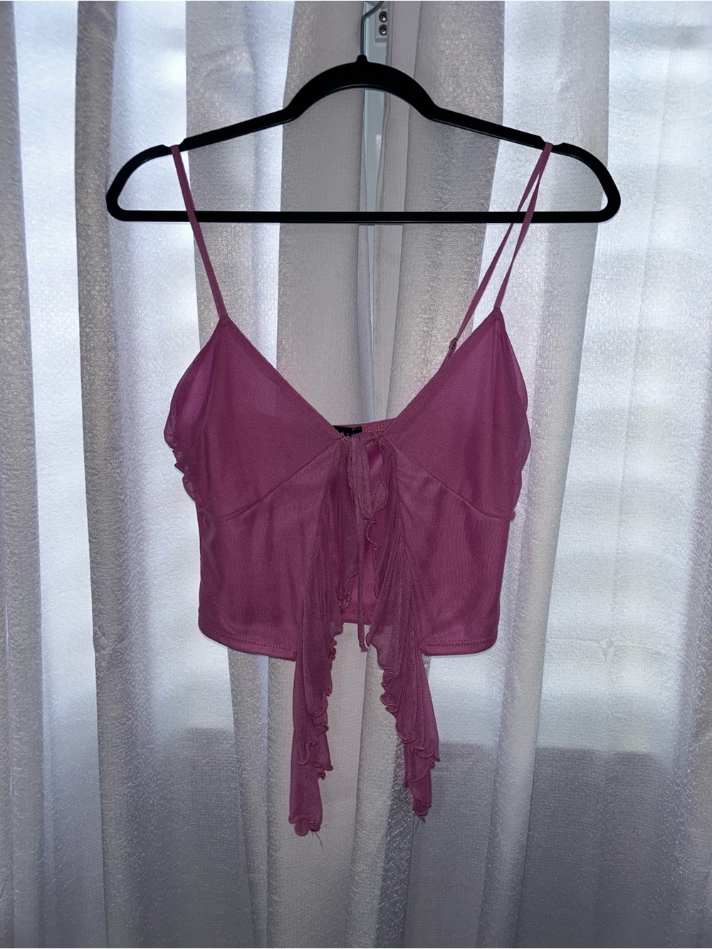 Women's Pink Tie-Front Cami Top